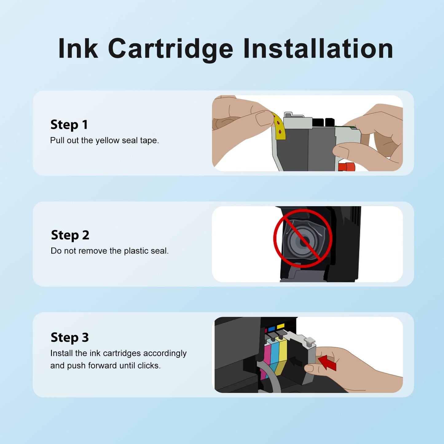 LC404XL LC404 MFC-J1205DW Ink Cartridges for Brother Printer 404XL LC 404 3-Pack High Yields for MFCJ1205W MFC J1205W XL MFC-J1215W (Cyan, Magenta, Yellow)