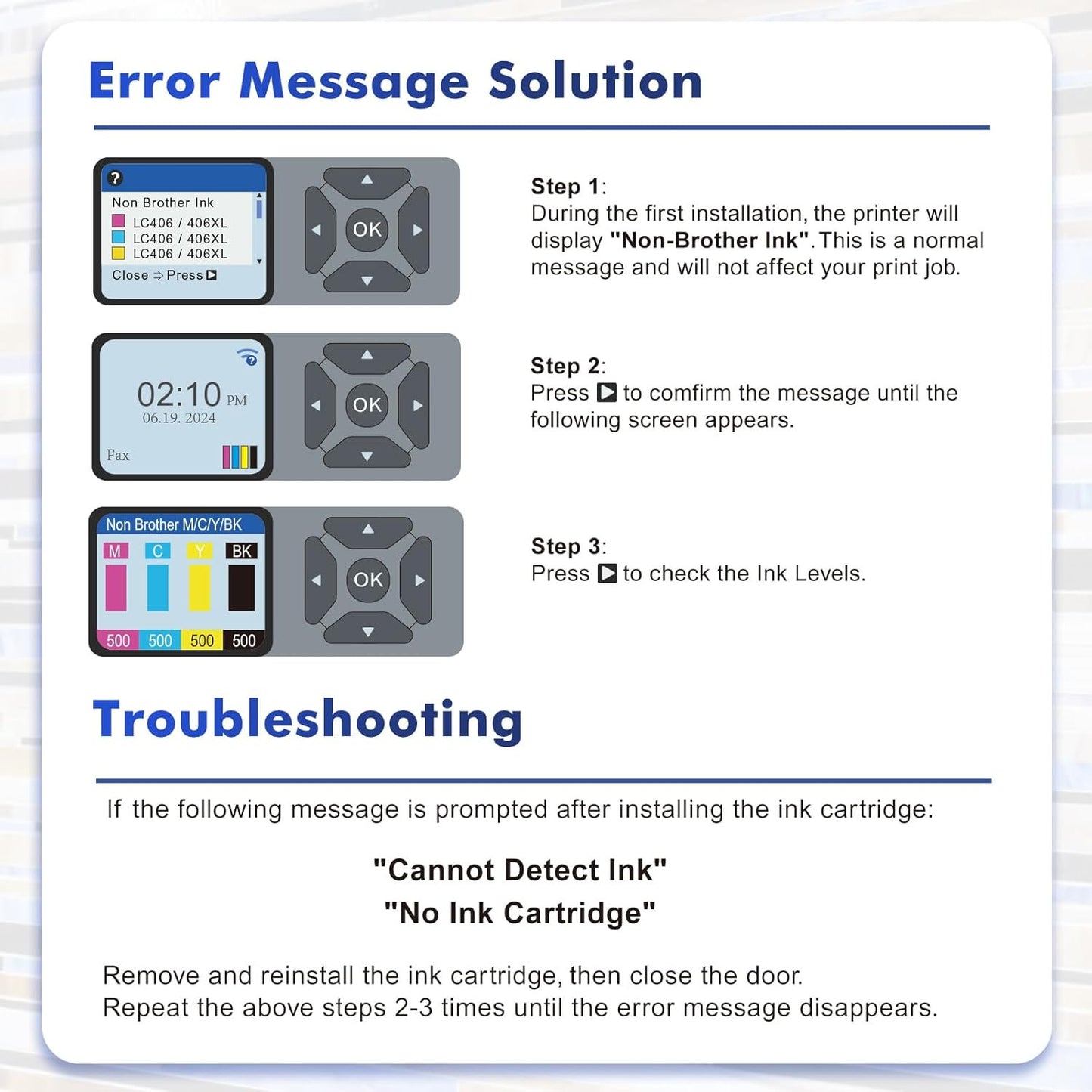 LC406XL LC406 Ink Cartridge Compatible for Brother MFC-J4335DW MFC-J5855DW Printer 406XL for MFC-J6555DW MFC-J4535DW MFC-J6955DW MFC-J4345DW MFC-J5955DW - 4 Pack Black Cyan Magenta Yellow