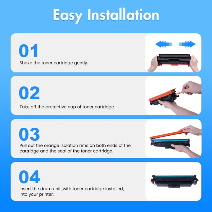Compatible for 210A Laserjet Toner Cartridges (with Chip) 210A 210X W2100A W2100X 4201dw Color Laserjet Pro MFP 4301fdw 4301fdn Pro 4201dw 4201dn Series Printer Ink 4 Pack