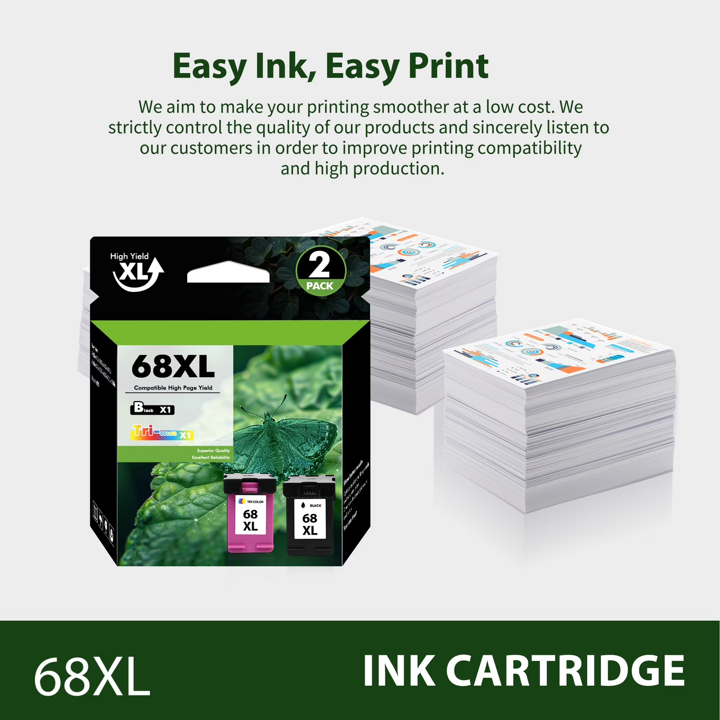 68 Ink cartridge 68XL Compatible for 68 Ink 68 XL Combo Pack