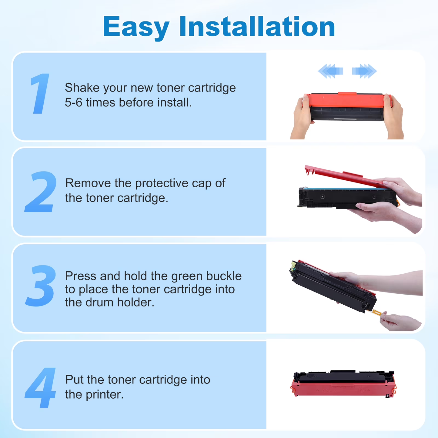215A Toner Cartridges With Chip Compatible for 215A W2310A Color Pro MFP M182nw Laserjet MFP M183fw M182 M183 M155 Printers Ink, Pack of 4