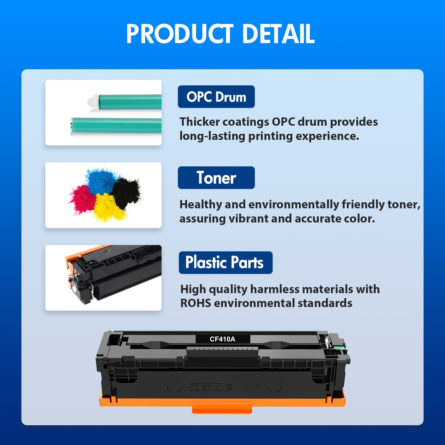 410A Toner Cartridges Compatible for HP 410A 410X CF410A CF410X M477fnw Color Laserjet Pro MFP M477fdn M452dn M477fdw M452nw M452dw M377dw M477 M452 Printer Ink (2 Pack)