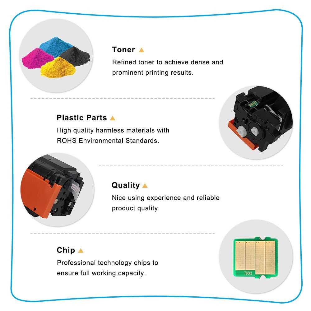 410X Toner Cartridge Compatible for Color Laserjet Pro MFP M477fnw M477fdw M452dn 410A 410X CF410A CF410X | M477fdn M452nw M477 M452 M377 Printer Ink (Black Cyan Yellow Magenta, 5-Pack)