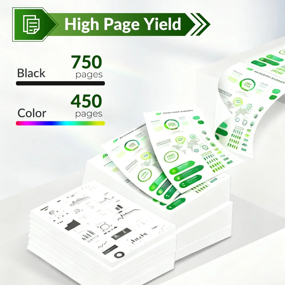 65XL Ink Cartridge Compatible for HP 65 XL Ink Cartridge Combo Pack for DeskJet 3755 3772 Envy 5055 5052 Printer Ink 65 (2 Pack)