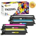 TN229XL Toner Cartridge with Chip High Yield Compatible for Brother TN-229XL TN229 TN-229 for HL-L3280CDW HL-L3220CDW MFC-L3720CDW MFC-L3780CDW HL-L3300CDW Printer (Black Cyan Magenta Yellow, 4-Pack)