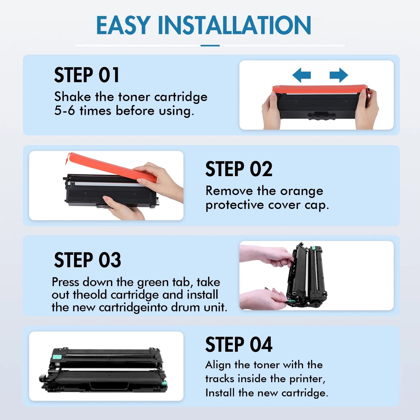 TN433 Toner Cartridge High Yield Compatible for Brother TN433 TN436 TN431 MFC-L8900CDW for Brother HL-L8360CDW MFC-L8610CDW HL-8260CDW L8360CDWT Printer (Black Cyan Yellow Magenta, 4-Pack)