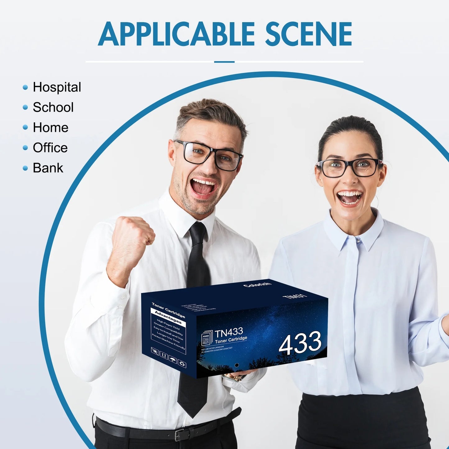 TN433 Toner Cartridge High Yield Compatible for Brother TN433 TN436 TN431 MFC-L8900CDW for Brother HL-L8360CDW MFC-L8610CDW HL-8260CDW L8360CDWT Printer (Black Cyan Yellow Magenta, 4-Pack)