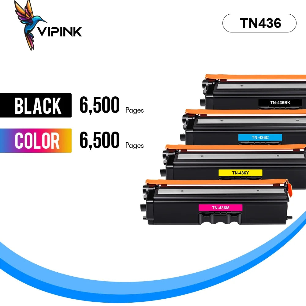 TN436 TN433 TN431 Toner Cartridge High Yield Compatible for Brother TN 436 TN-436BK TN-436C TN-436M TN-436Y MFC-L8900CDW L9570CDW HL-L8360CDW (Black Cyan Magenta Yellow, 4-Pack)