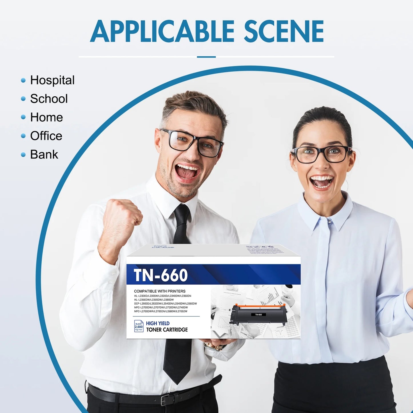 TN660 TN-660 Toner Cartridge Compatible for Brother TN 660 TN630 HL-L2300D HL-L2305W HL-L2360DW MFC-L2680W MFC-L2685DW MFC-L2700DW MFC-L2720DW MFC-L2740DW DCP-L2520DW Printer, 4-Pack Black
