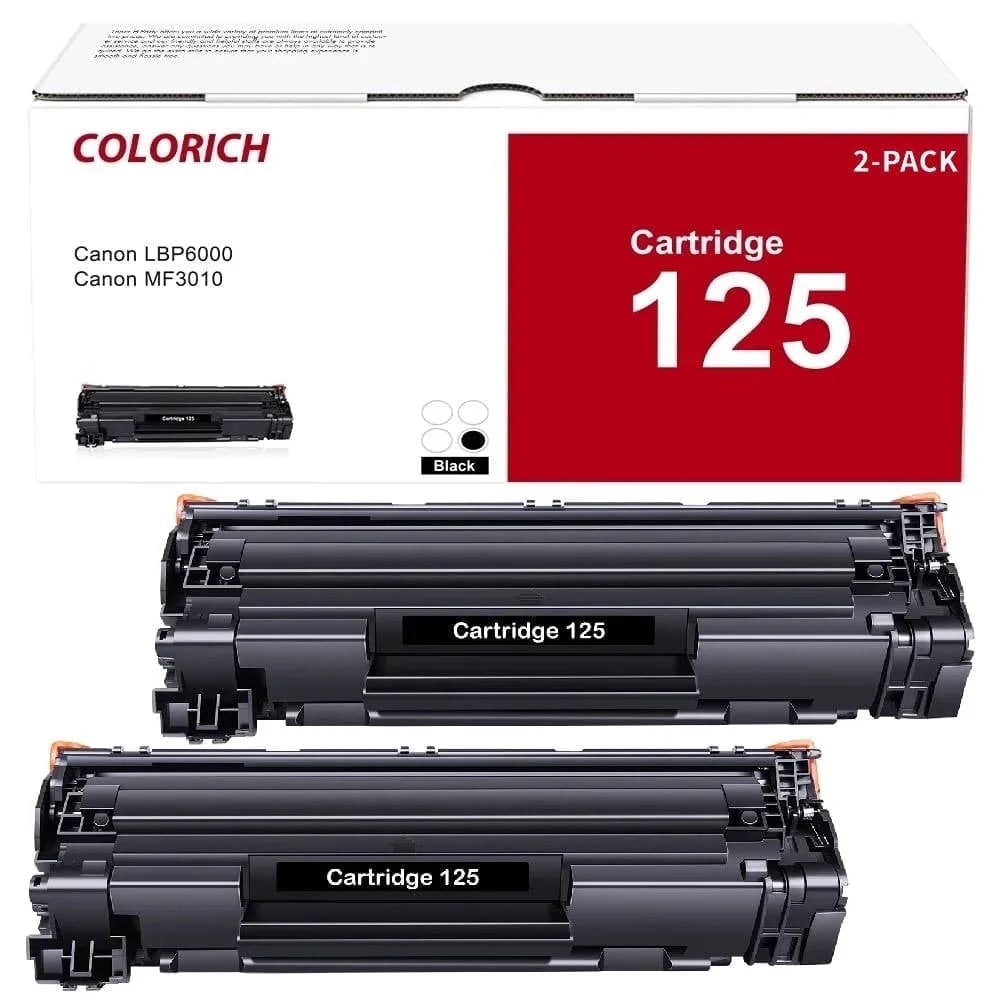 125 CRG-125 MF3010 Toner Cartridge Compatible for Canon 125 High Yield ImageCLASS MF3010 LBP6000 Printer(Black, 2-Pack, 3484B001)