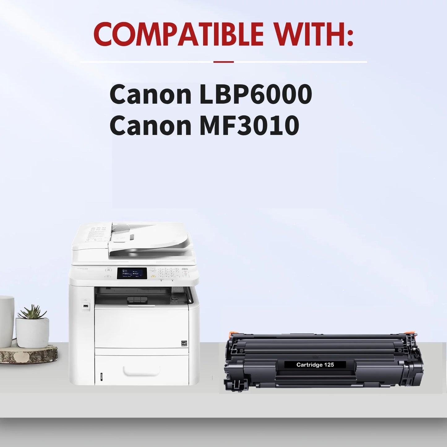125 CRG-125 MF3010 Toner Cartridge Compatible for Canon 125 High Yield ImageCLASS MF3010 LBP6000 Printer(Black, 2-Pack, 3484B001)