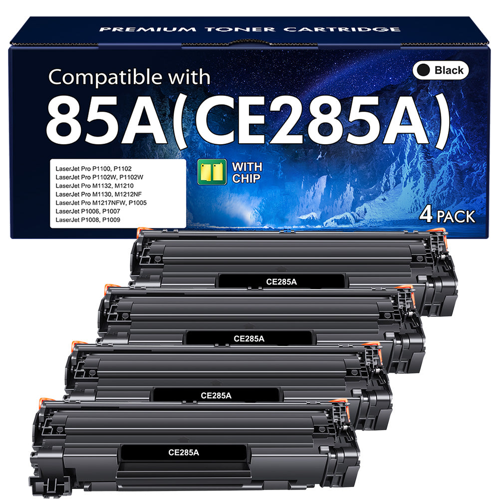 85A CE285A Toner Cartridge Compatible for HP 85A CE285A CE285D for Pro P1102w P1102 M1217nfw M1212nf MFP Printer Ink（4 Pack，Black）