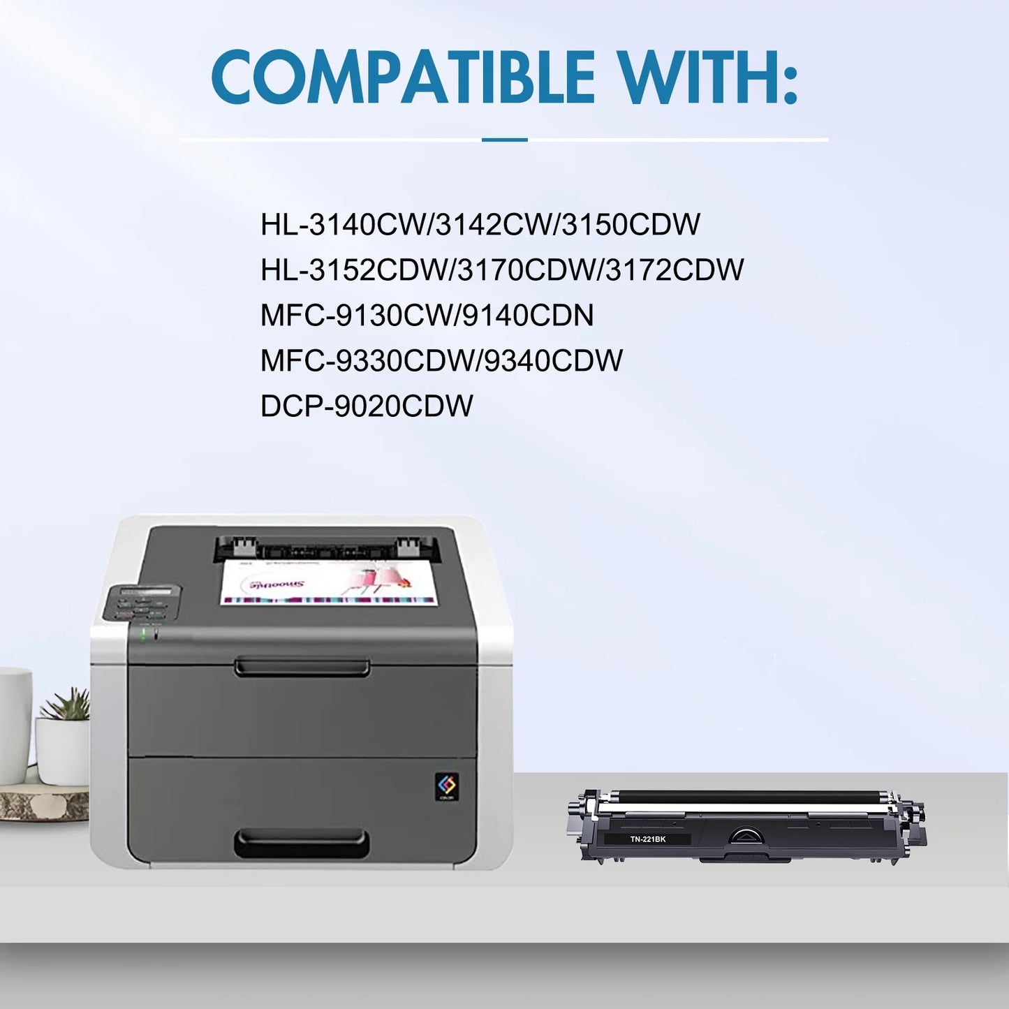 TN-221 TN-225 TN221 TN225 Toner Compatible for Brother TN221BK TN225C TN225M TN225Y HL-3170CDW MFC-9340CDW HL-3140CW MFC-9330CDW MFC-9130CW Printer Ink