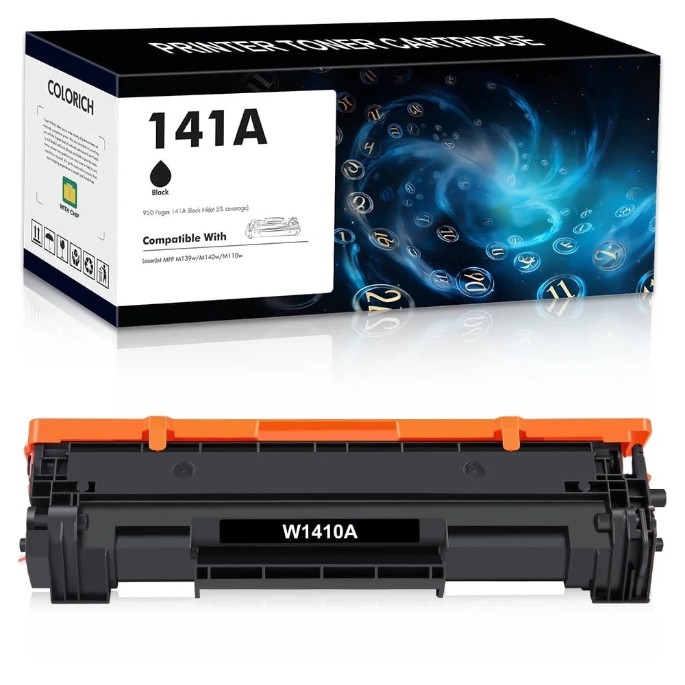 Colorich 141A Toner Cartridge (With Chip) Compatible with HP 141A W1410A for HP Laserjet M110w MFP M139w M140w Printer Ink (Black,1-Pack)