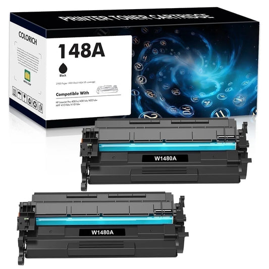 148A 148X Toner Cartridge with Chip Compatible for HP W1480A W1480X Laserjet Pro 4001dn MFP 4101fdw 4101fdn 4001n 4001dn 4001dw Black 2-Pack