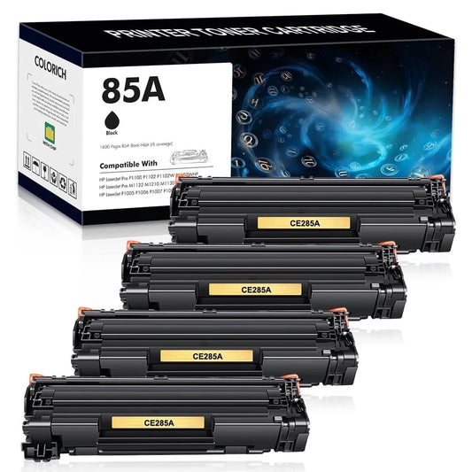 85A CE285A Toner Cartridge Compatible for HP 85A CE285A CE285D Laserjet Pro P1102w M1212nf MFP P1102 M1217nfw 1102w P1005 M1132 M1210 M1212 Printer Ink (Black, 4-Pack | CE285AT1)