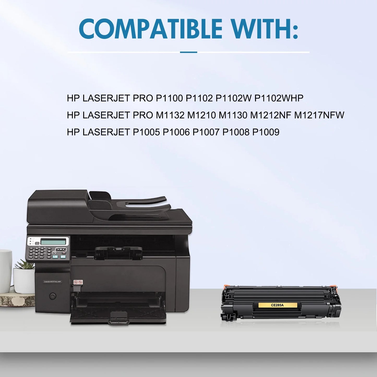 85A CE285A Toner Cartridge Compatible for HP 85A CE285A CE285D Laserjet Pro P1102w M1212nf MFP P1102 M1217nfw 1102w P1005 M1132 M1210 M1212 Printer Ink (Black, 4-Pack | CE285AT1)