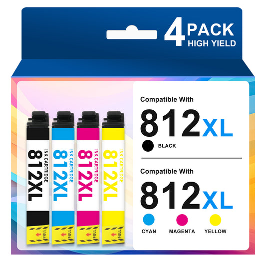 T812XL Ink Cartridge Compatible for Epson 812 812XL Printer Ink