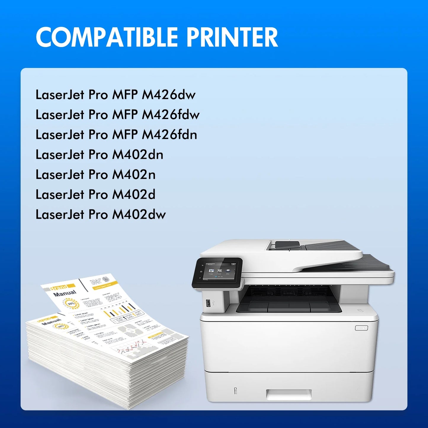 26A CF226A Toner Cartidge Compatible for HP 26A CF226A 26X CF226X LaserJet Pro M402n M402dn M426 M402d M402dw Laser Jet MFP M426fdw M426fdn M402 M426dw Printer Ink (Black 4-Pack)