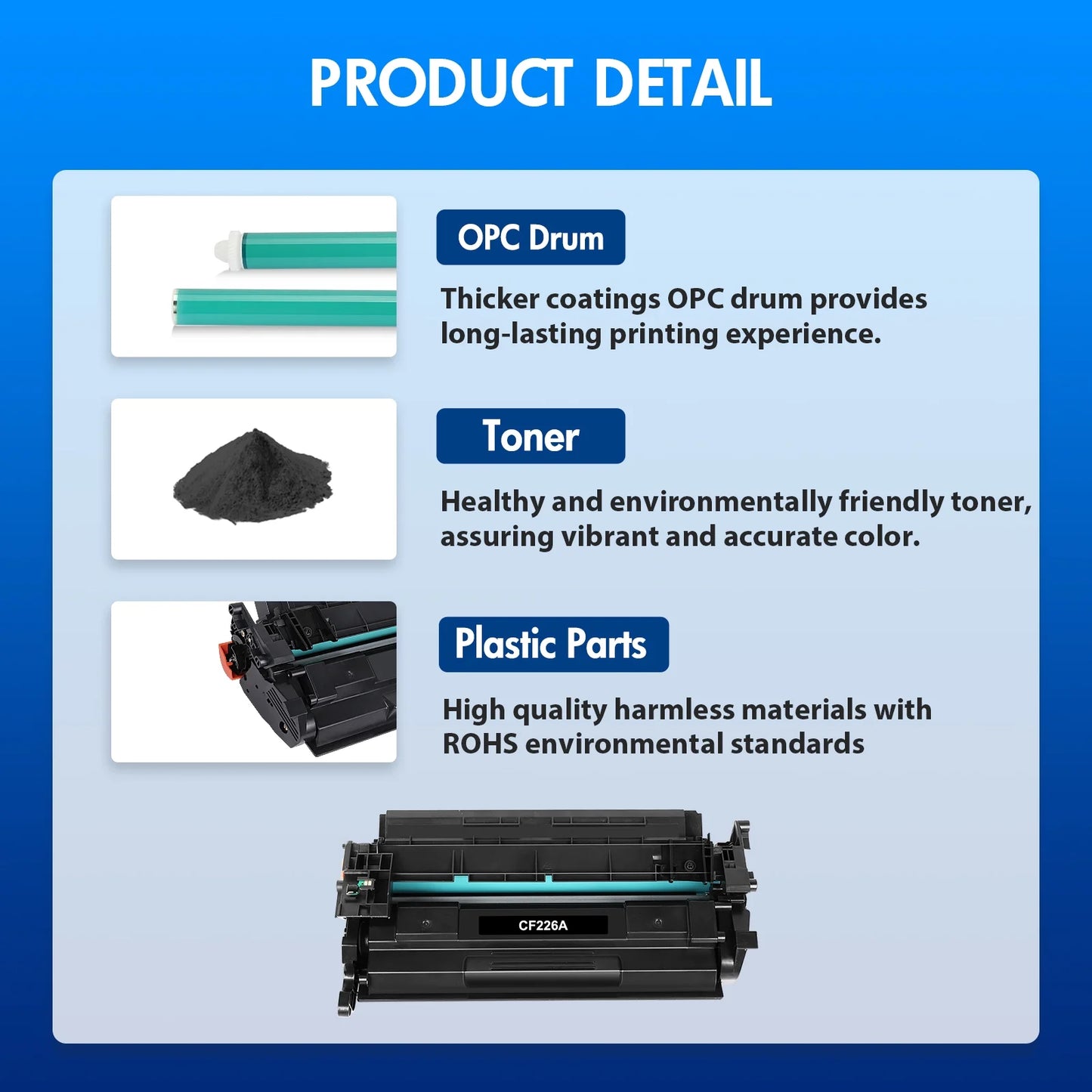 26A CF226A Toner Cartidge Compatible for HP 26A CF226A 26X CF226X LaserJet Pro M402n M402dn M426 M402d M402dw Laser Jet MFP M426fdw M426fdn M402 M426dw Printer Ink (Black 4-Pack)