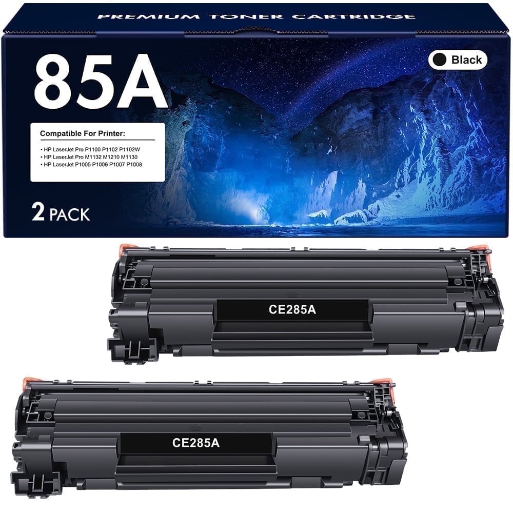85AJ 85A CE285A High Yield Jumbo Toner Cartridge Compatible for HP 85A CE285A  Laserjet Pro P1102w P1100 P1102whp M1212nf M1217nfw Printer Ink (2-Pack, Black)