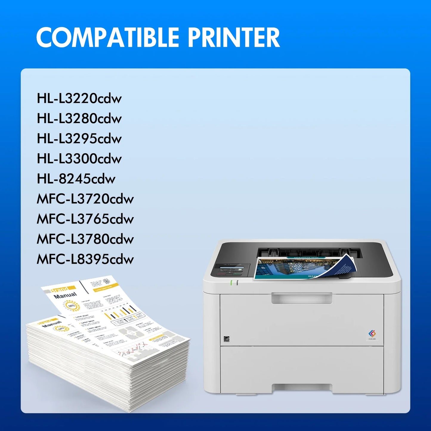 DR229CL Drum Replacement DR-229 Drum Unit Compatible for Brother DR229 DR-229 Work with MFC-L3720CDW MFC-L3780CDW HL-L3220CDW HL-L3300CDW HL-L3295CDW Printer (2-Pack, NOT Toner)