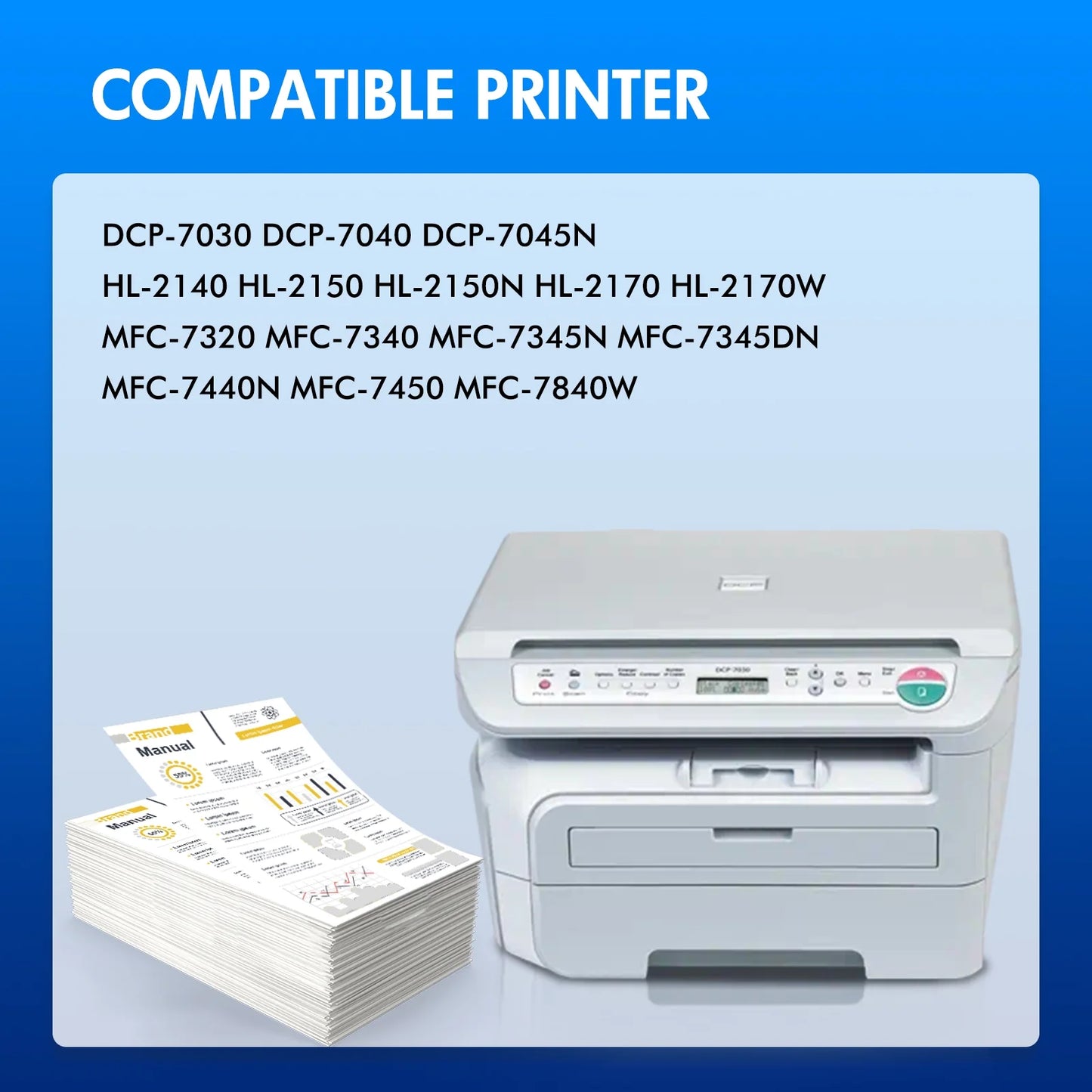 TN360 Toner Cartridge Compatible for Brother TN-360 TN360 HL-2140 HL-2150 HL-2170, DCP-7030 DCP-7040 DCP-7045N MFC-7320 Printer (Black, 2-Pack)