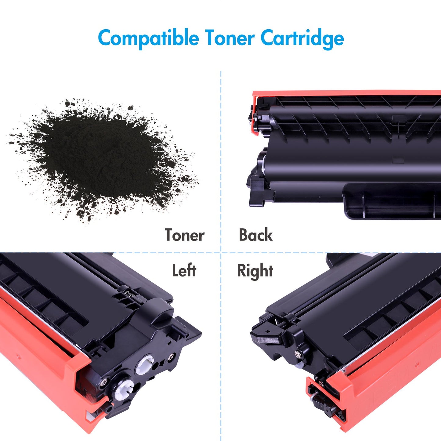 2-Pack TN730 Toner Cartridge Compatible for Brother TN-730 TN760 TN-760 HL-L2350DW DCP-L2550DW MFC-L2710DW MFC-L2730DW HL-L2370DW HL-L2395DW Printer Ink Black