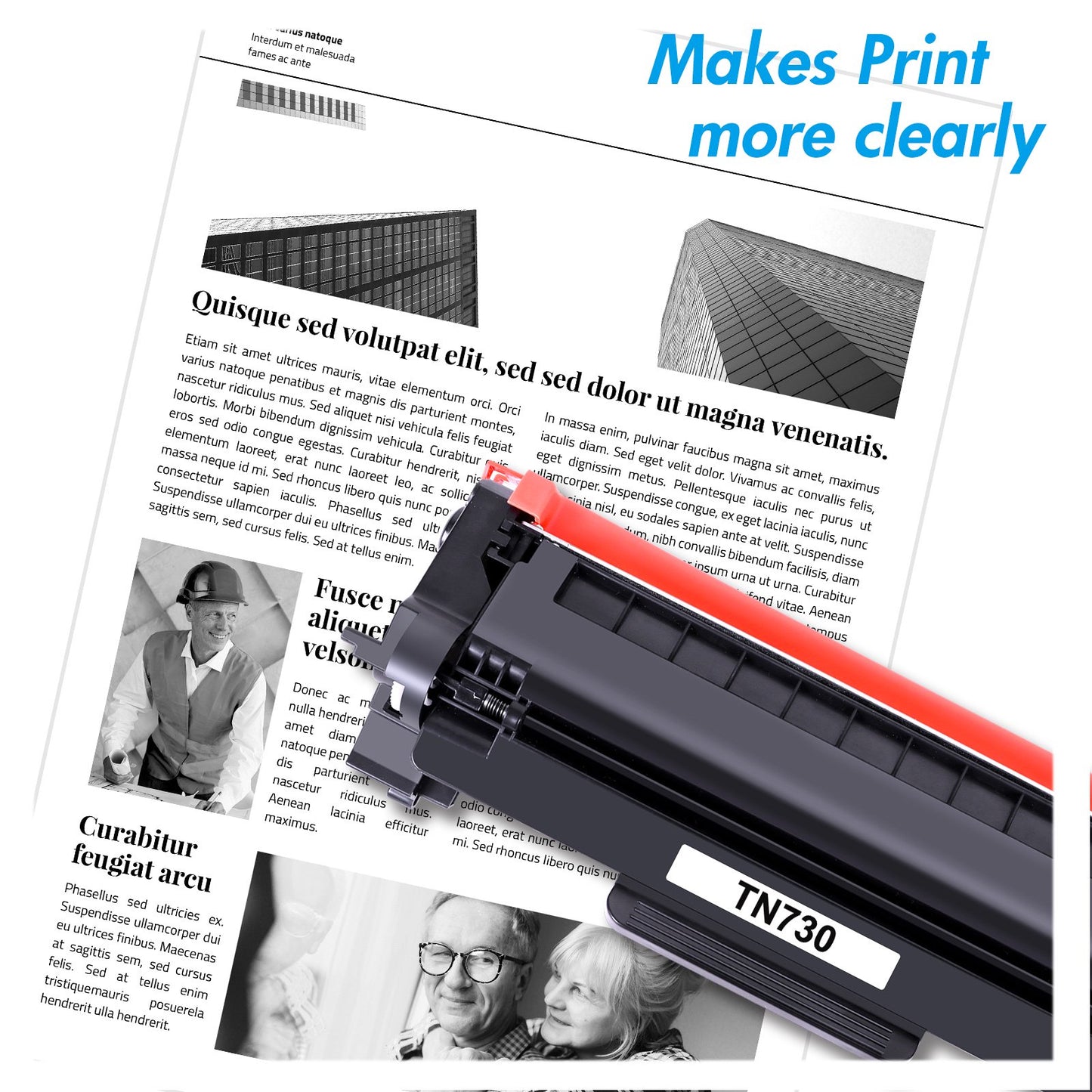 2-Pack TN730 Toner Cartridge Compatible for Brother TN-730 TN760 TN-760 HL-L2350DW DCP-L2550DW MFC-L2710DW MFC-L2730DW HL-L2370DW HL-L2395DW Printer Ink Black