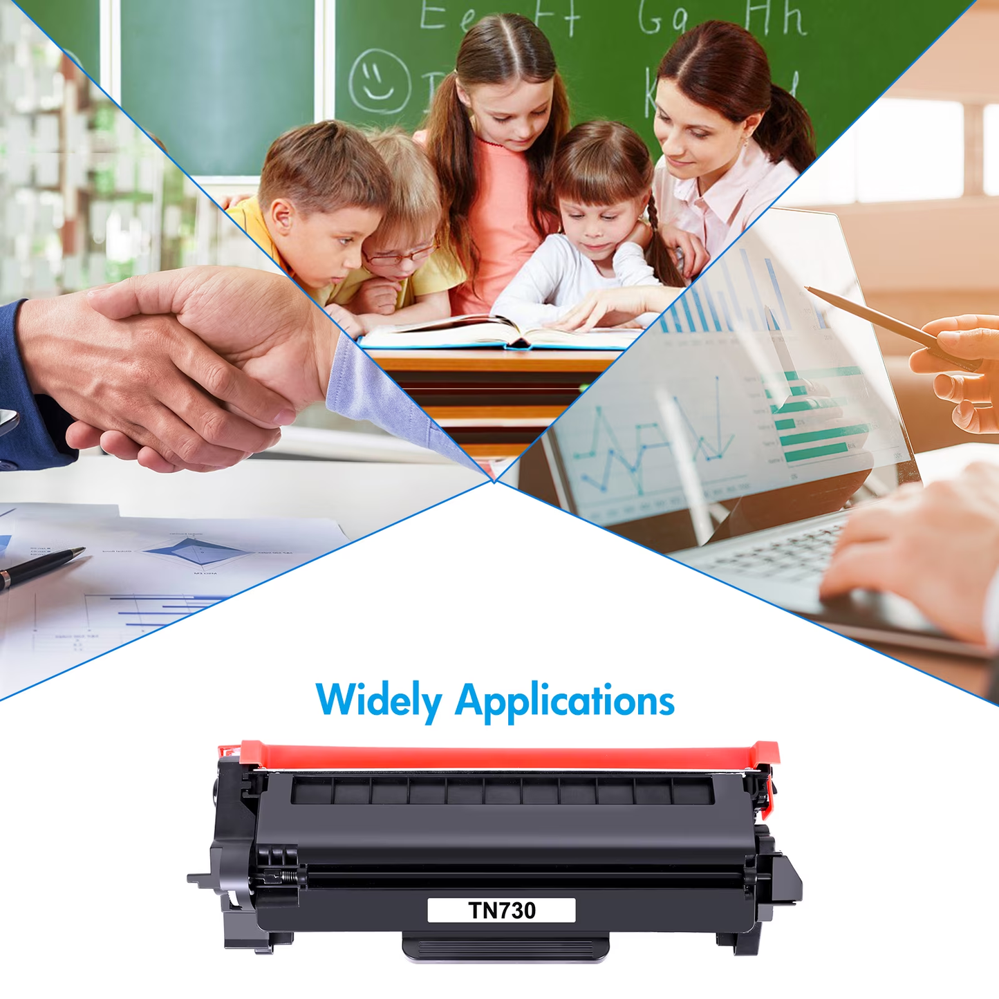 2-Pack TN730 Toner Cartridge Compatible for Brother TN-730 TN760 TN-760 HL-L2350DW DCP-L2550DW MFC-L2710DW MFC-L2730DW HL-L2370DW HL-L2395DW Printer Ink Black