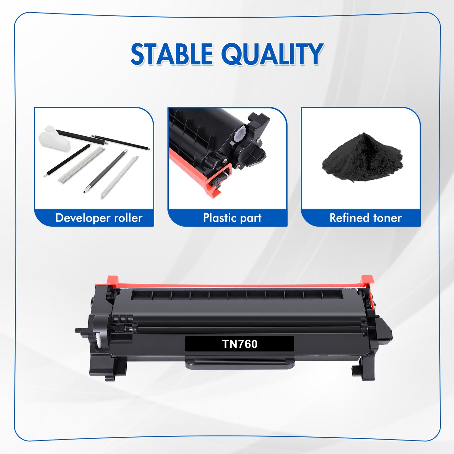 TN760 TN730 Toner Cartridge Compatible for Brother TN-760 TN760 TN 730 DCP-L2550DW HL-L2350DW HL-L2395DW HL-L2390DW HL-L2370DW MFC-L2690DW MFC-L2717D MFC-L2750DW Printer Ink (Black, 3-Pack)