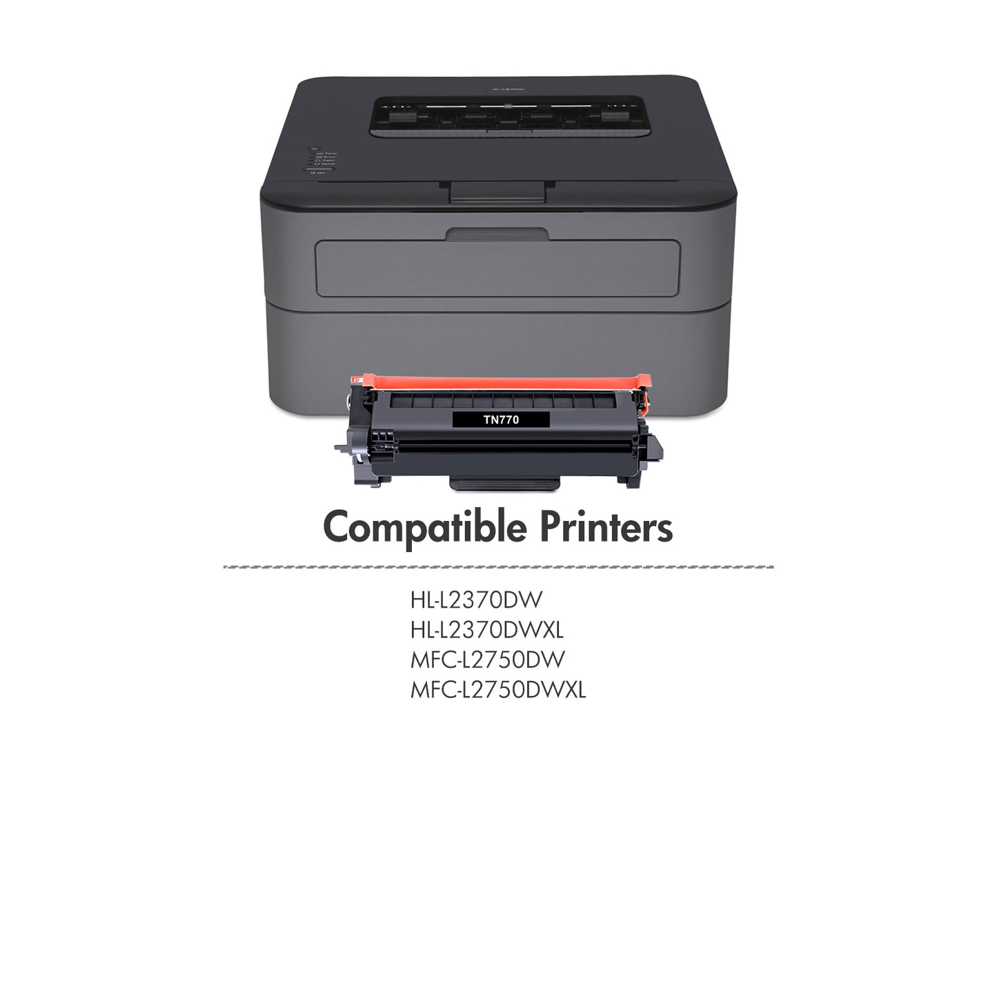 TN770 Toner Cartridge High Yield Compatible for Brother TN-770 TN 770 MFC-L2750DW MFC-L2750DWXL HL-L2370DW HL-L2370DWXL Printer (Black, 2-Pack)