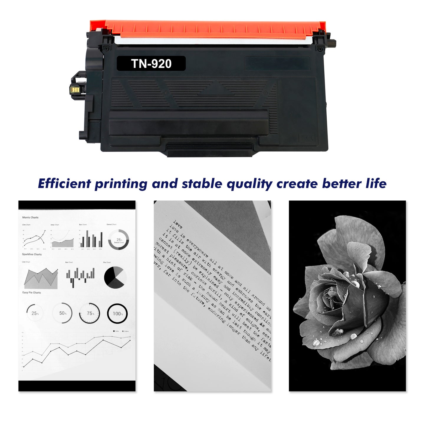 TN920 Toner Cartridge High Yield Comaptible for Brother TN-920 TN-920XL Ink Black 2-Pack