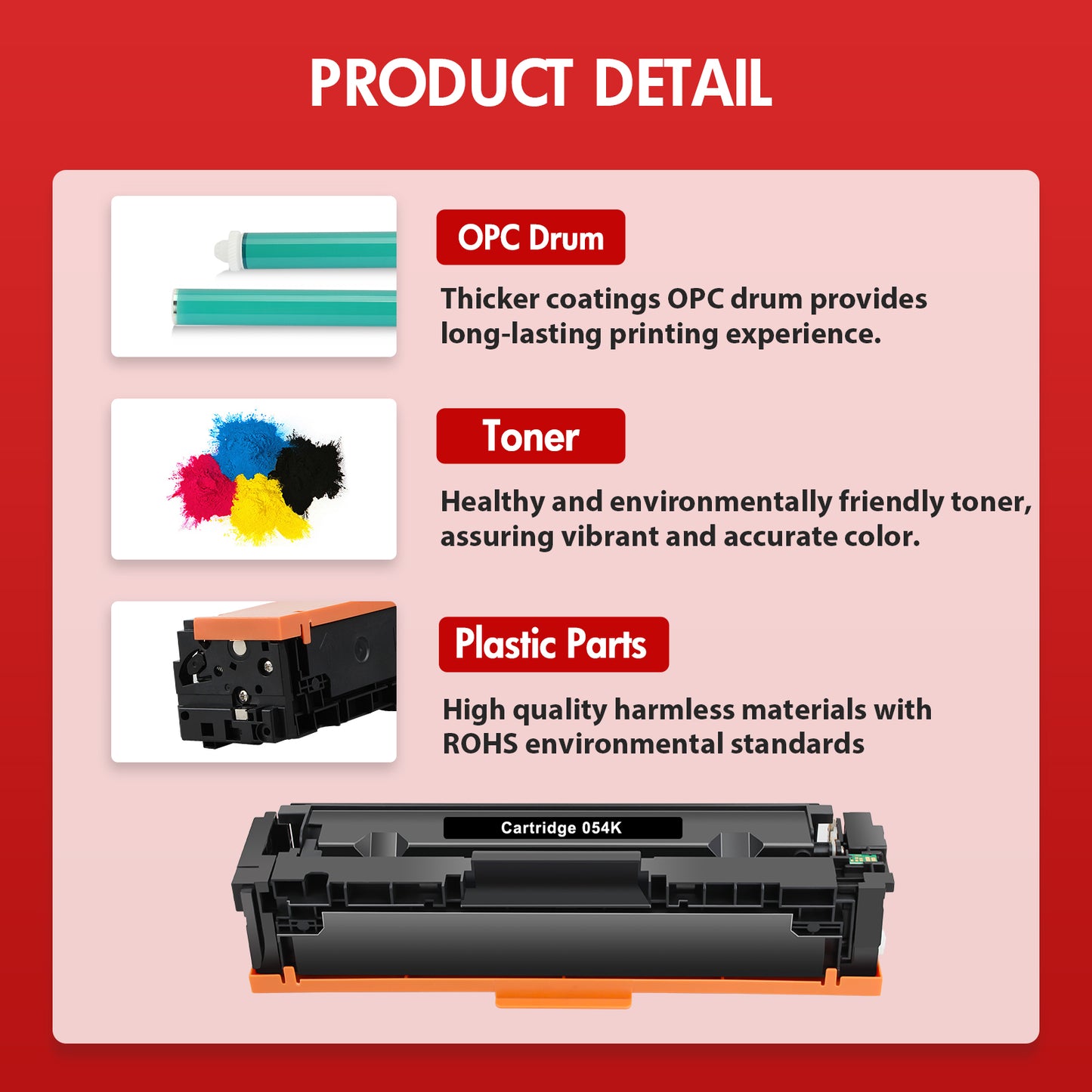 054 Black Toner Cartridge Replacement for Canon 054 CRG-054 054H CRG-054H Color imageCLASS MF644Cdw MF641Cw LBP622Cdw MF642Cdw MF640C LBP620 Printer Ink (1-Pack)
