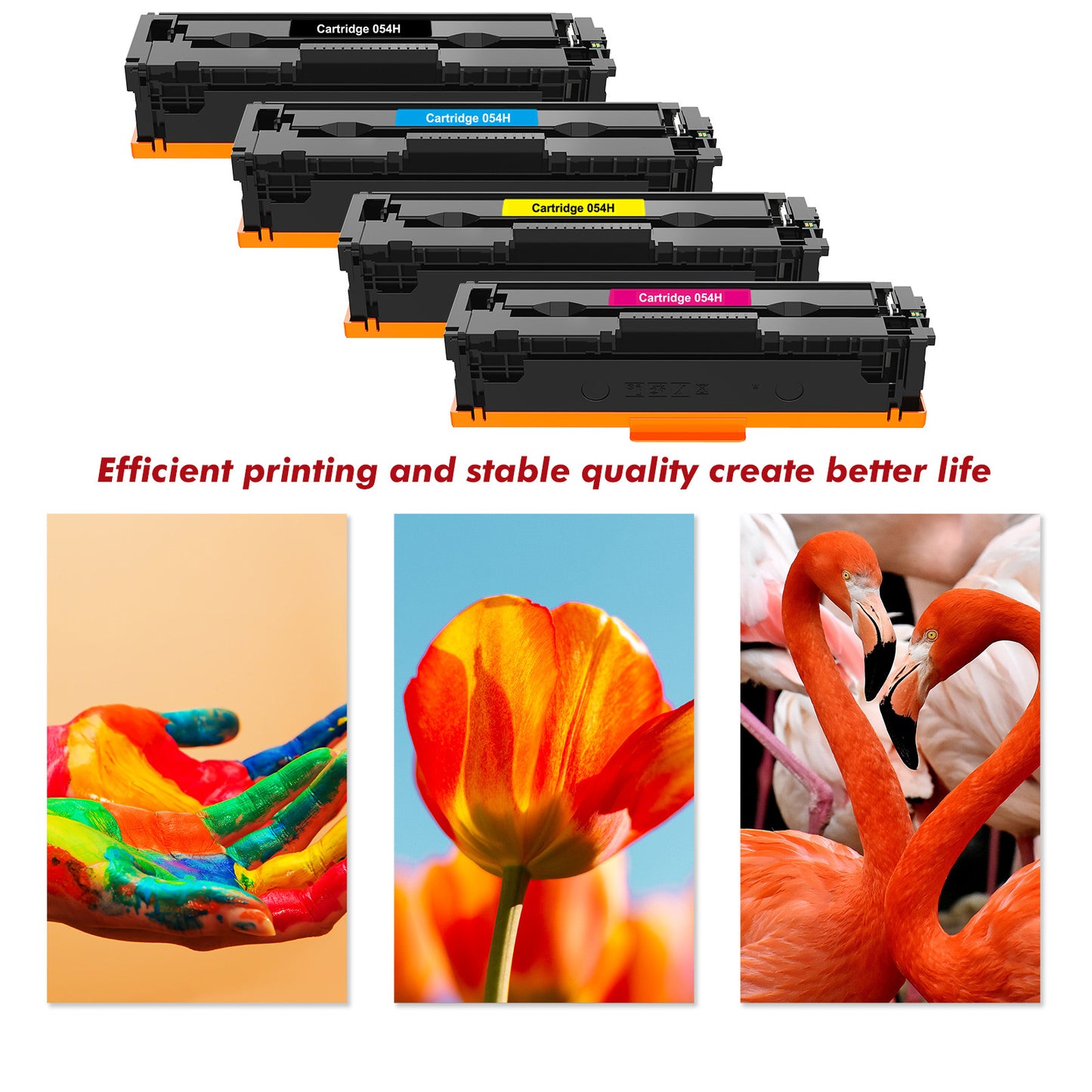 054 054H Toner Cartridge 4-Pack Compatible for Canon 054 054H CRG-054H Toner Cartridge Set for MF644Cdw MF642Cdw (Black Cyan Magenta Yellow )