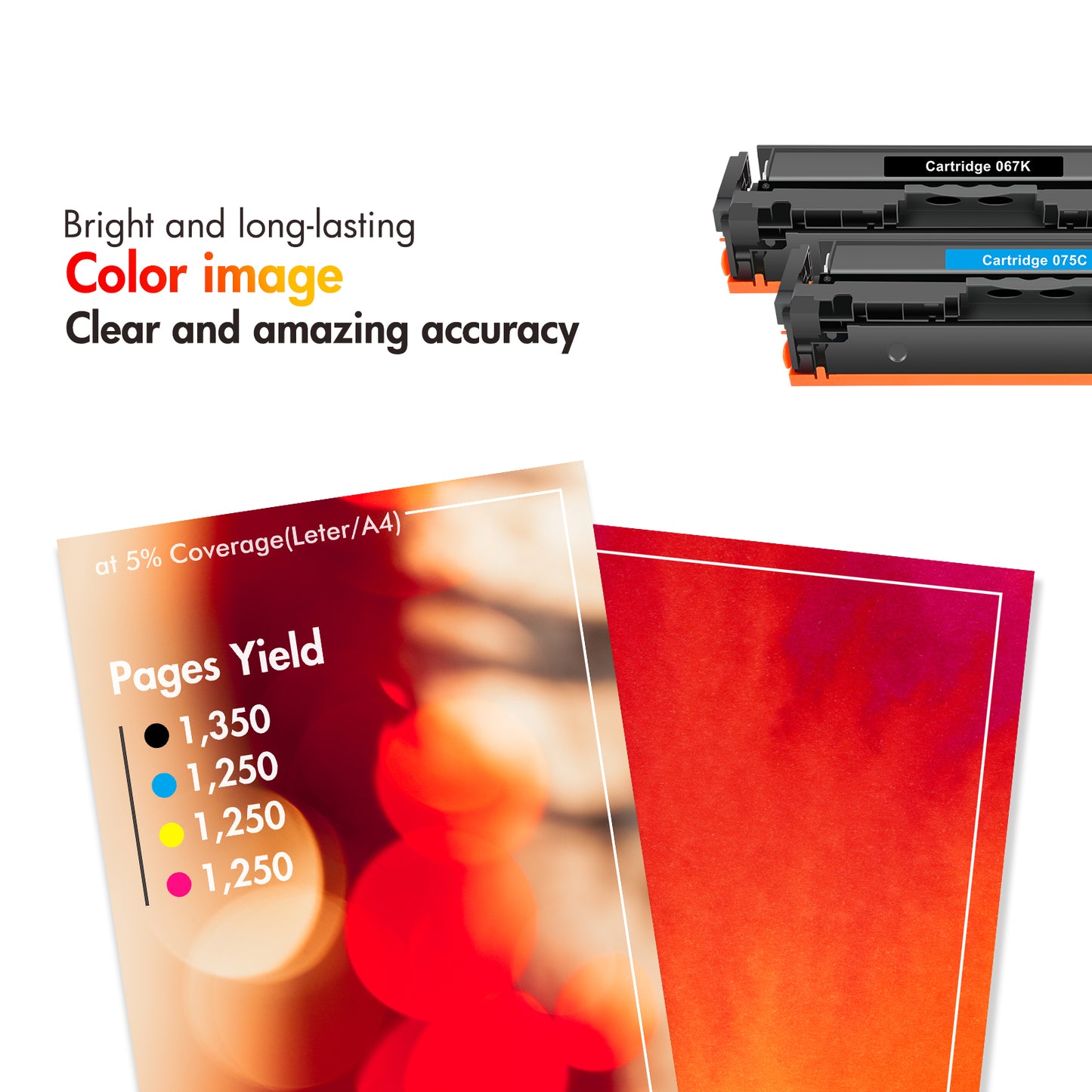 VIPINK Compatible for Canon 067 067H CRG-067 Toner Cartidge Canon ImageCLASS MF656Cdw LBP632Cdw MF653Cdw LBP633Cdw MF654Cdw MF650 LBP630 Series Printer 4-Pack (Black Cyan Yellow Magenta)