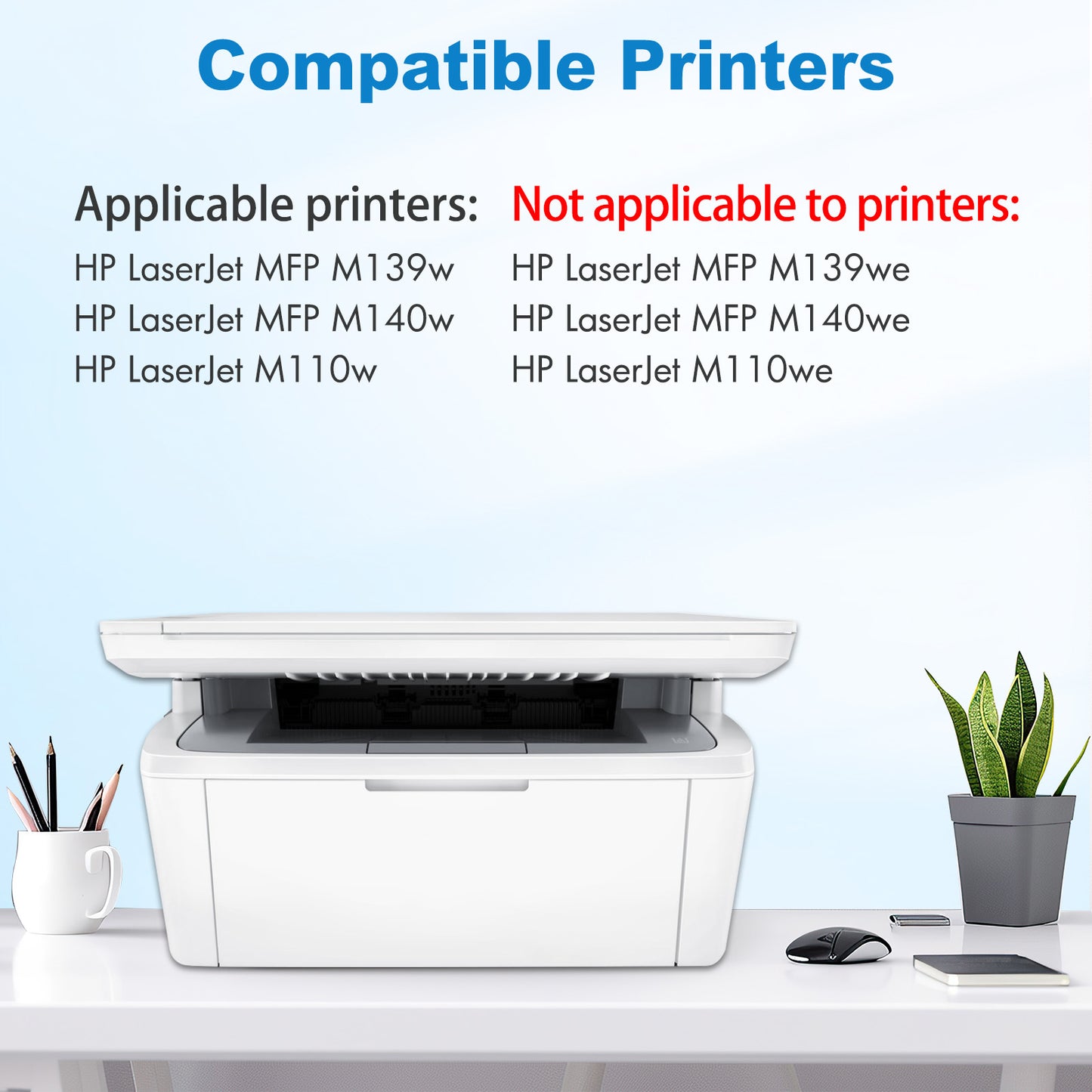 141A W1410A Toner Cartridge Black (With Chip) Compatible for HP 141A W1410A HP LaserJet MFP M140w M139w M110w Printer High Yield Ink (2 Packs)