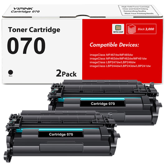 070 Black Toner Cartridge Compatible Replacement for Canon 070 CRG070 CRG-070 Toner Cartridge for MF465dw MF462dw LBP246dw LBP247dw Printer (2 Pack)