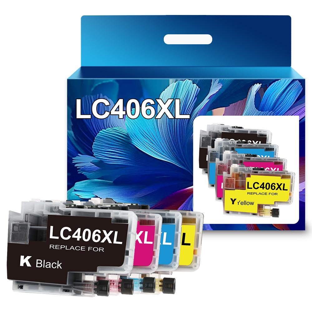 LC406XL Ink Cartridges Compatible for Brother LC 406 XL Ink Cartridges LC406 for Brother MFC-J4535DW MFC-J4335DW MFC-J4335DW XL MFC-J4345DW XL MFC-J4535DW XL Printer Combo Pack, 4 Pcs