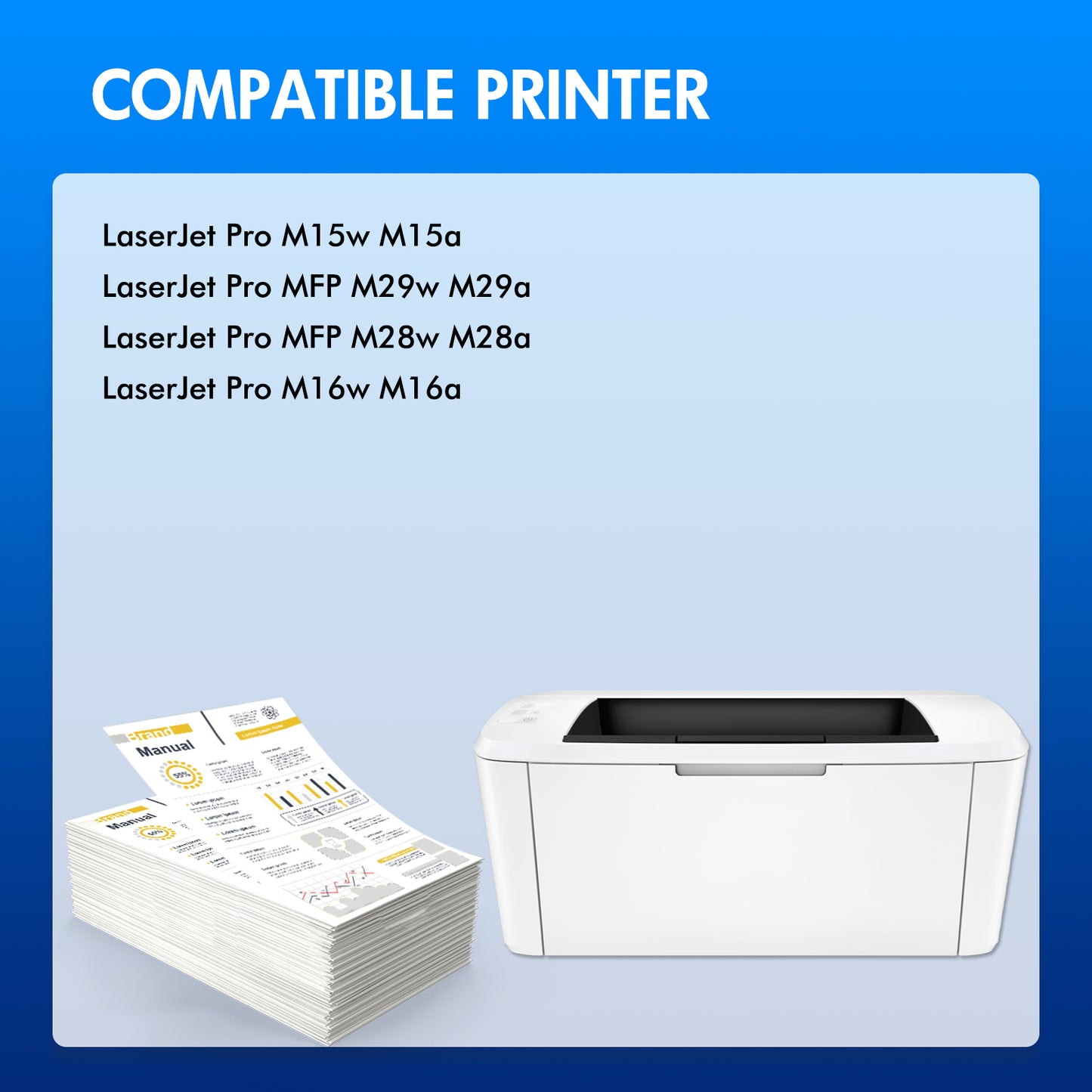 48A Toner Cartridge Compatible for 48A CF248A LaserJet Pro M15w MFP M29w M28w M15a M16a M16w M28a M29a M15 M29 M28 M16 Printer Ink (1-Pack Black)