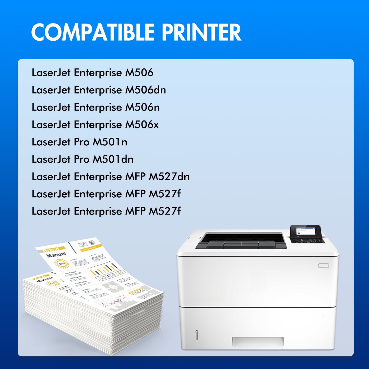Compatible for 87A Toner Cartridge 87A CF287A M501dn 87X CF287X Laserjet Pro M501dn M501n M506dn M506n M527dn M506x M527f M506 M501 M527 M527c M527z M506dh Black Printer Ink 2-Pack